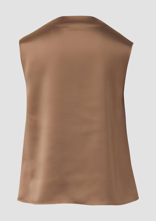 Immagine prodotto s.Oliver Ärmellose Satin-Bluse mit Wasserfall-Ausschnitt im Regular Fit (48)