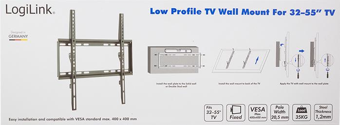 Image du produit LogiLink Support mural pour TV (Mur, 55", 35 kg)