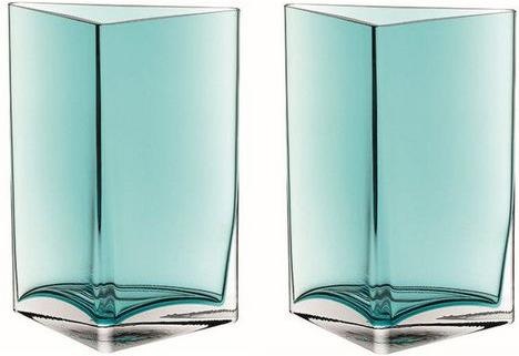 Leonardo Vase Centro triangle 23cm turquoise (2 x)