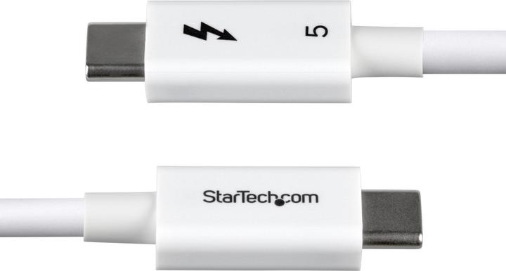 Produktbild StarTech .com TBLT5MM80CM240WWH, Männlich, Männlich, 0,8 m, Weiss, Nickel, 120 Gbit/s (0.80 m, USB 3.2 Gen 1, 240 W)