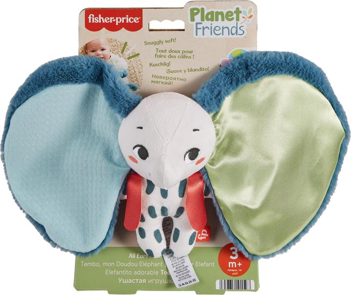 Productafbeelding Fisher-Price Planet Friends Olifant met reuzenoor Sensory Toy voor pasgeborenen, pluche olifant voor pasgeborenen (18.40 cm)