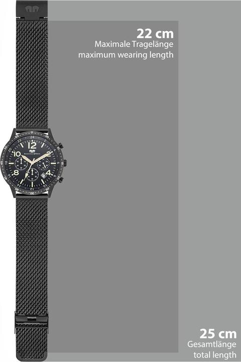 Actual product image Men's chronograph Flight Captain stainless steel black - 34132 (Chronograph, 43.80 mm)
