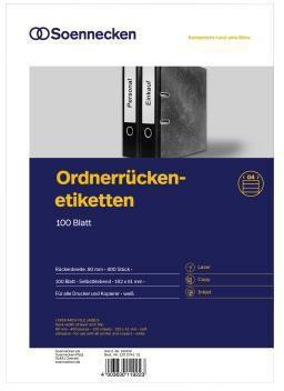 Soennecken Ordneretikett 66308 schmal/kurz sk weiss 700 St./Pack.