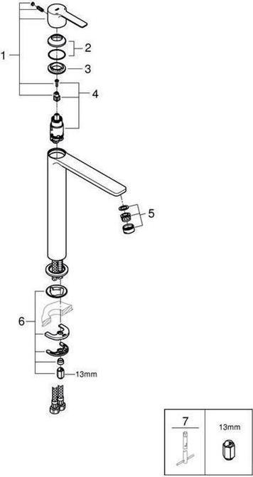 Actual product image Grohe Linear single lever basin mixer XL-Size