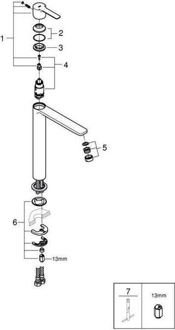 Produktbild Grohe Lineare Einhand-Waschtischbatterie XL-Size