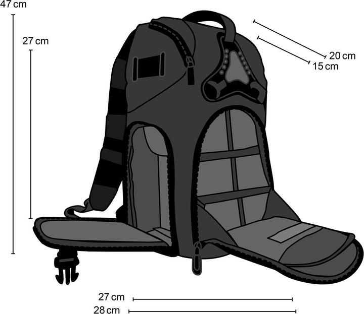 Produktbild mantona Rhodolit, Fotorucksack mit 2 Fächern (Fotorucksack, 27.95 l)