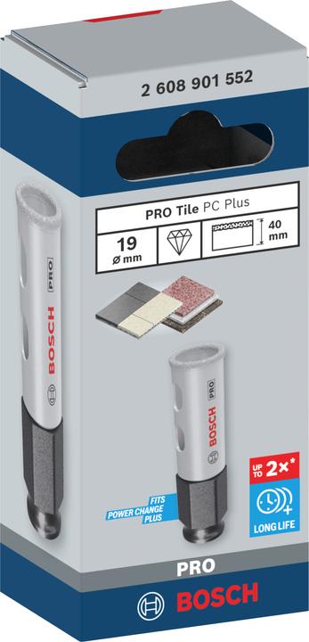 Produktbild Bosch Professional Zubehör PRO Tile PC Plus Lochsäge, 19 mm, HS (19 Millimeter)