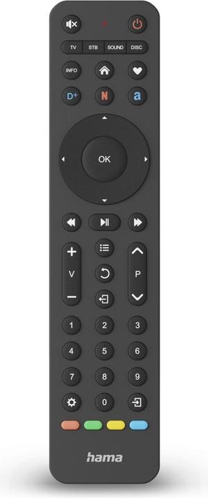 Hama Universal-Fernbedienung TV, Infrarot, für 4 Geräte, lernfähig, App-Tasten (Universal Fernbedienung, Infrarot)
