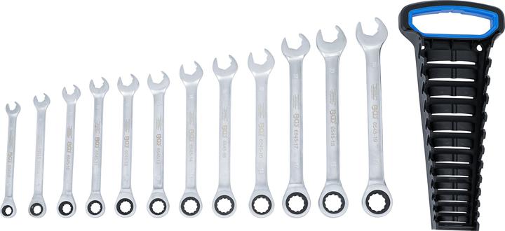 Actual product image BGS Open End Ratchet and Ratchet Ring Wrench Set 12 pcs. (19 mm, 12 mm, 14 mm, 16 mm, 10 mm, 18 mm, 17 mm, 11 mm, 15 mm, 8 mm, 9 mm, 13 mm)