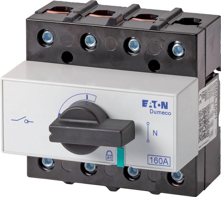Produktbild Eaton Lasttrennschalter, DMM, 160 A, 3P + N (nicht schaltbar), mit schwarzem Drehgriff und Antriebsachse 6