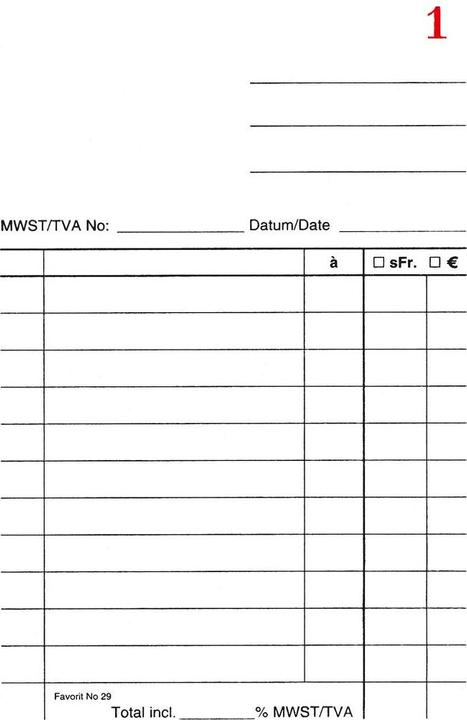 Actual product image Favorit Carbonless notepad cash register without footnote (50x)