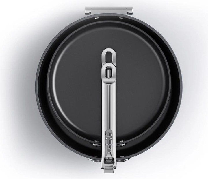 Immagine prodotto Joseph Joseph Set di 2 manici pieghevoli per padella Space con protezione per padella (28 cm, Padella per friggere, Alluminio)