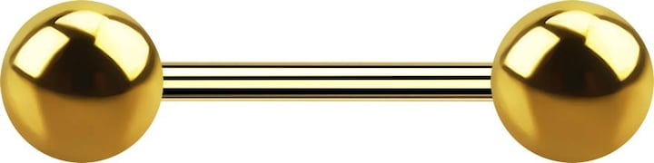 Produktbild Star Piercing Micro Barbell vergoldet mit zwei Kugeln (ohne Messing, Chirurgenstahl 316L)