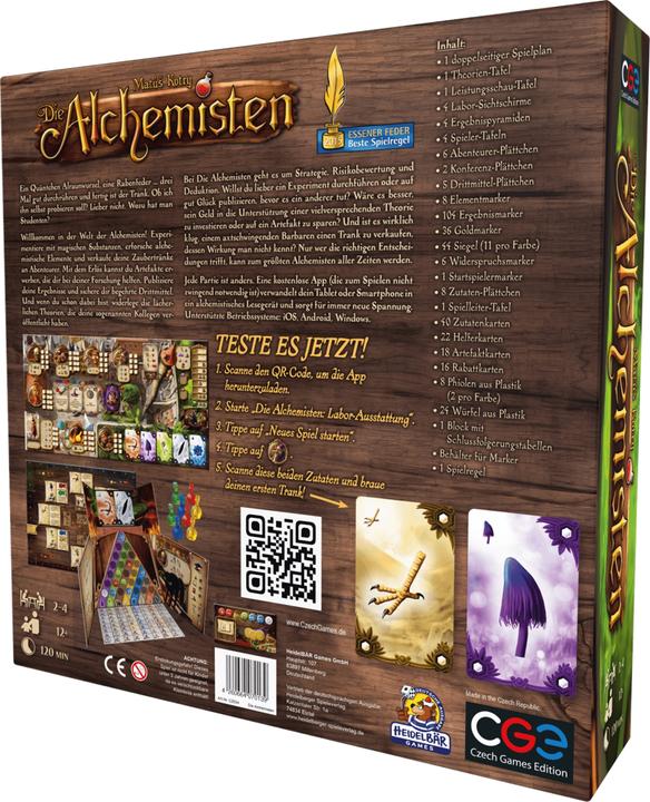 Produktbild Czech games edition CZ034 - Die Alchemisten, Brettspiel, 2-4 Spieler, ab 14 Jahren (DE-Ausgabe) (Deutsch)