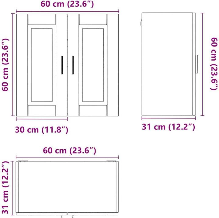 Produktbild vidaXL Küchen-Wandschrank (60 x 31 x 60 cm)