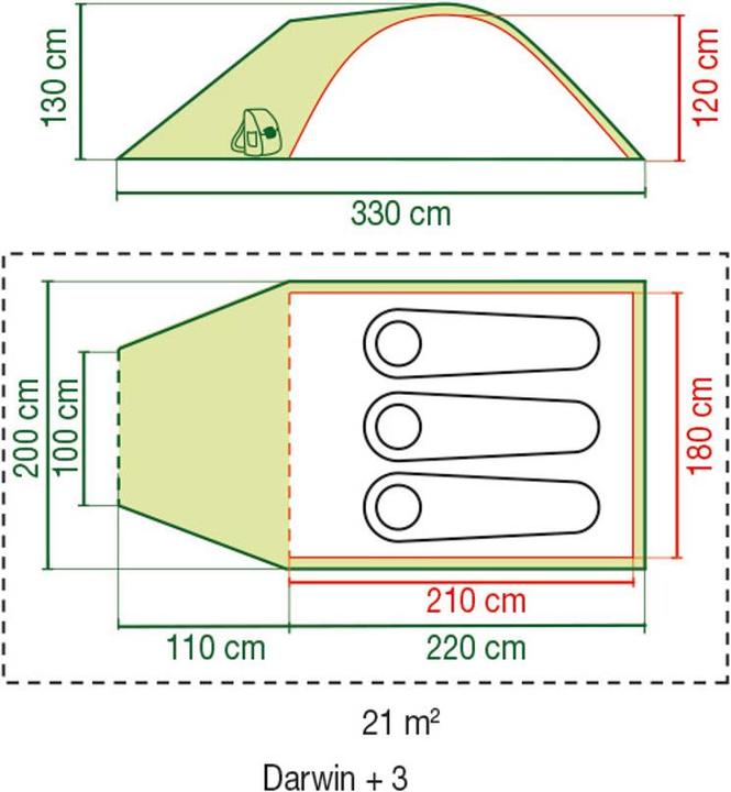 Actual product image Coleman Darwin 3 Plus (Dome tent, 4.90 kg, 3 persons)