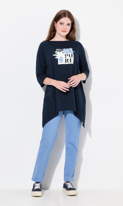 Actual product image Ulla Popken Eco Cotton PURE Logo Pointed Hem Tee (50, 52)