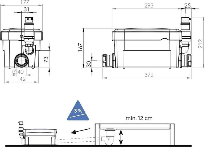 Actual product image Zehnder Pumpen Schmutzwasser-Hebeanlage D-SWH (Sewage pump)
