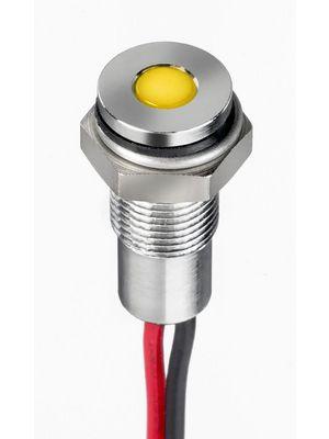 Produktbild RS PRO 6mm flush IP67 sealed chrome LED,yel 24V