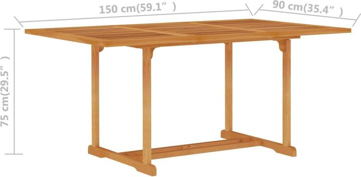 Produktbild vidaXL Garten-Essgruppe (150 x 90 x 75 cm)