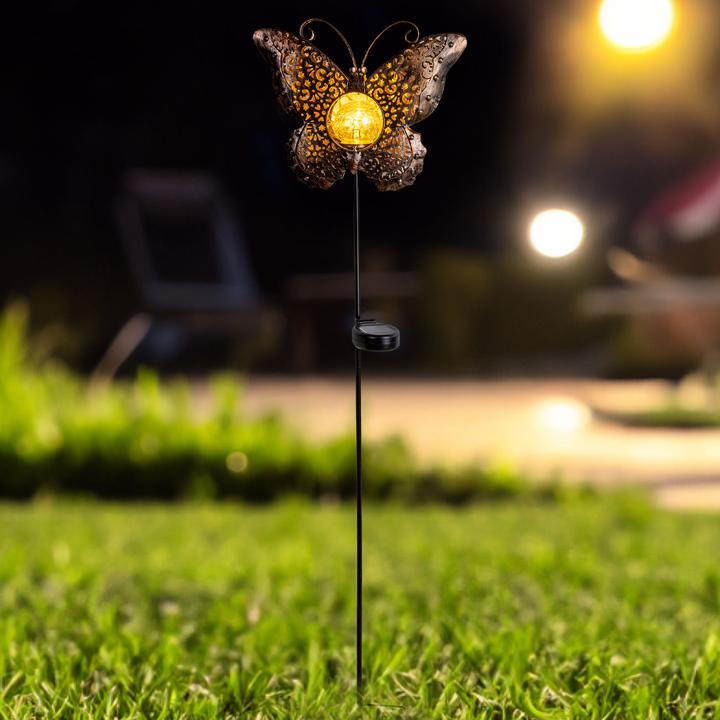 Produktbild Childhome 2er-Set Solar-Schmetterlingsdeko, LED-Solar- Gartenstecker, H 102 cm
