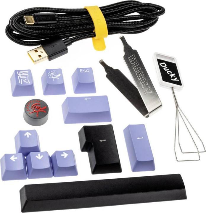 Actual product image Ducky One 3 Classic Black/White TKL Gaming Keyboard, RGB LED - MX-Blue (DE, Cable)