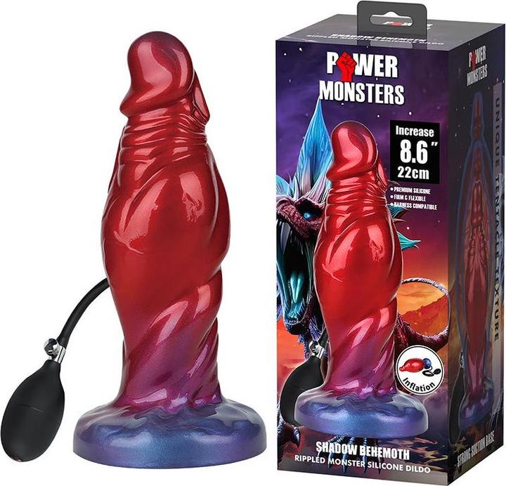 Power Monsters Shadow Behemoth – Aufblasbarer Monster-Dildo mit Wellenstruktur – 22 cm – Mix Color