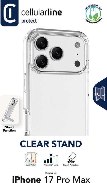 Image du produit Cellularline Clear Stand Case (Apple iPhone 17 Pro Max)
