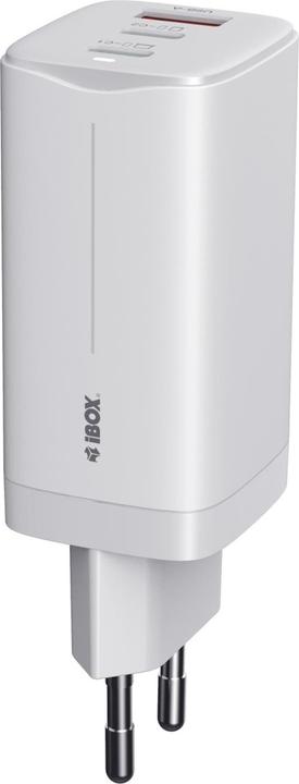 iBox C-65 PD65W UNIVERSAL LADEGERÄT GaN USB-C KABELIS Baltas (65 W, 5 Ports)