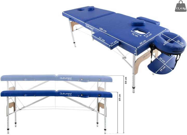 Immagine prodotto Quirumed Tavolo da massaggio pieghevole portatile con supporto regolabile e foro viso
