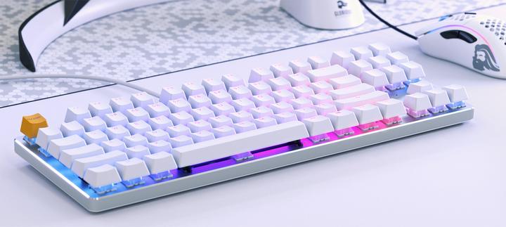 Actual product image Glorious PC Gaming Race PC Gaming Race GMMK Full Size White Ice Edition - Gateron-Brown, USA-Layout (USA, Cable)