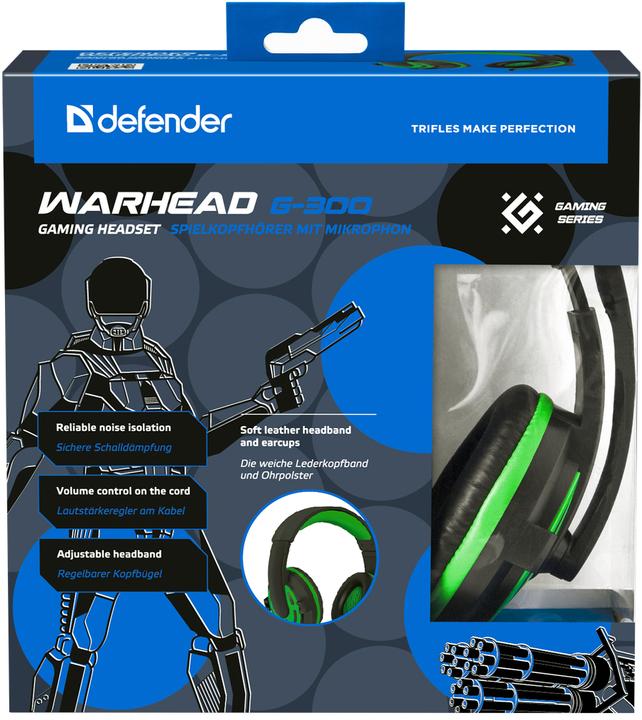Actual product image Defender G-300 Green (Cable)