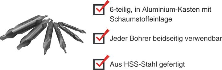 Energy Label Paulimot Zentrierbohrer-Set 6-teilig HSS (1.6 cm, 4.0 mm, 3.15 mm, 2.0 mm, 2,5, 1.00 mm)