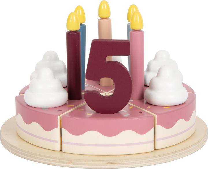 Actual product image small foot Slicable wooden birthday cake, 18 pieces.