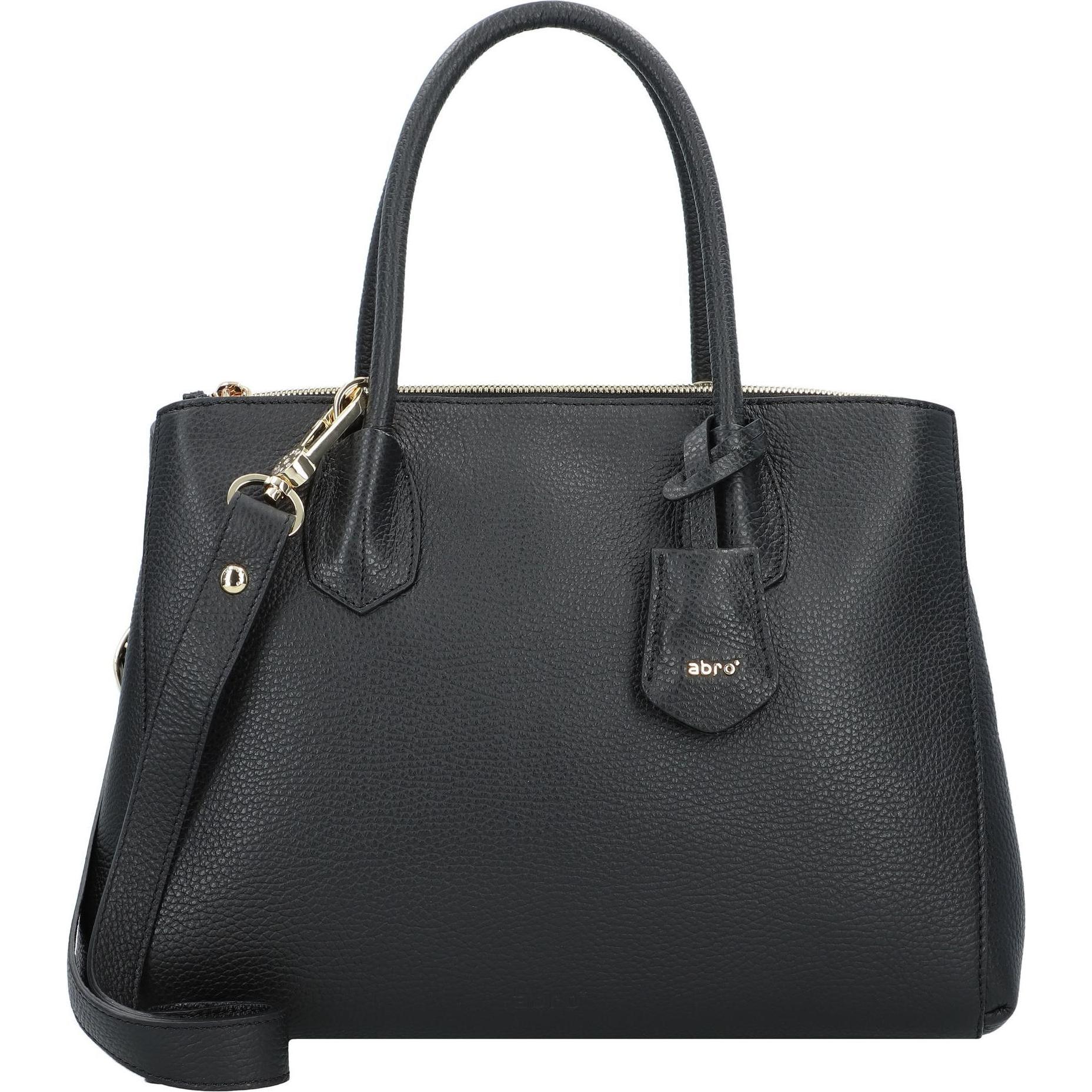 Abro, Tasche, Adria Handtasche Leder 35 cm Laptopfach, Schwarz, (10 l)