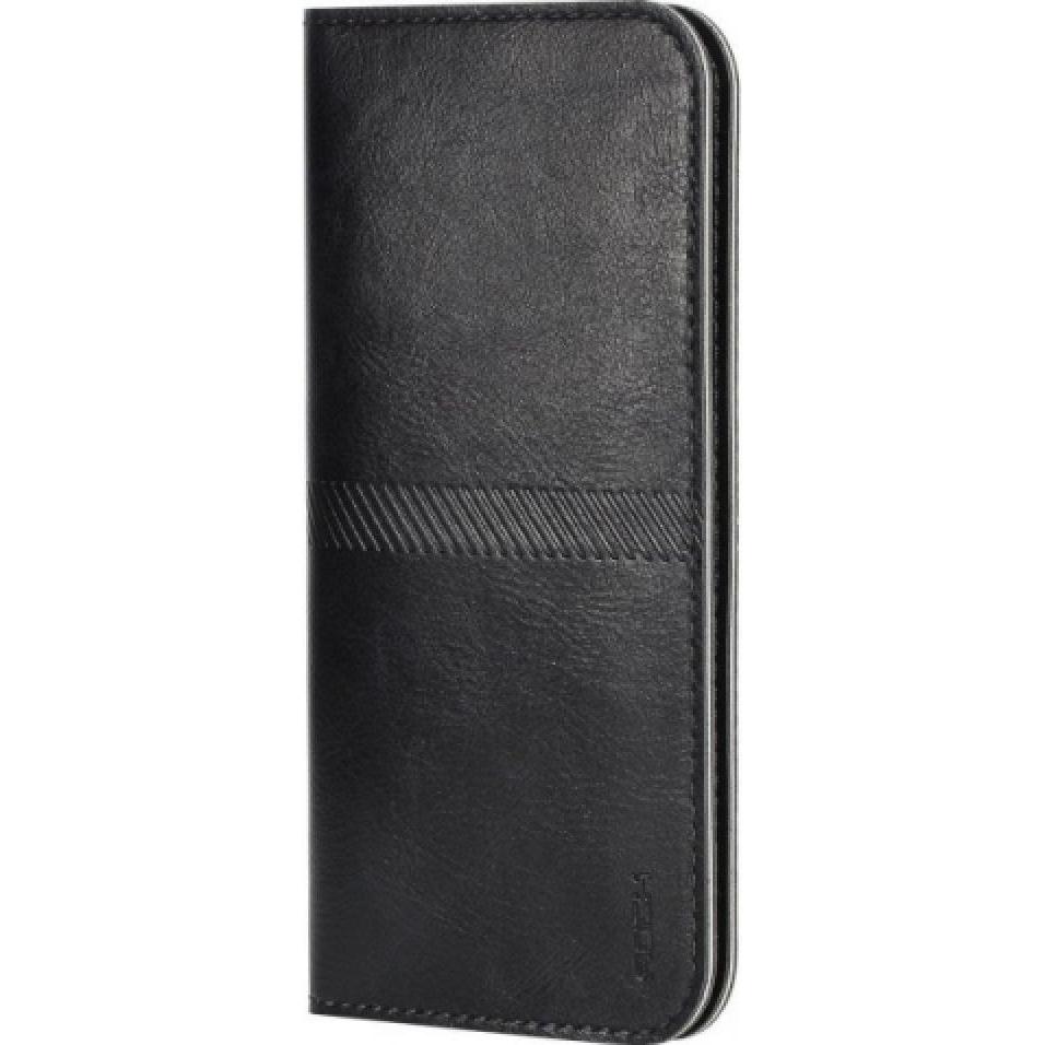 Rock Smartphone Universal Leder Hülle für 4.8 - 6.0" (Apple iPhone 8 Plus), Smartphone Hülle, Schwarz