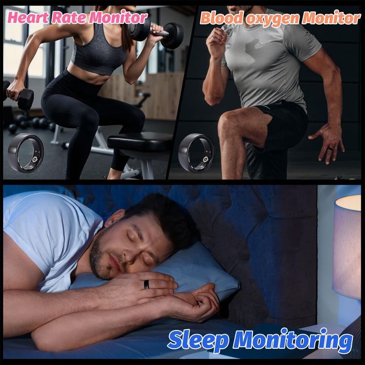 Actual product image Ideoon Smart Ring, schwarz, Keramik, inkl. Ladebox, Grösse 60 (60, Black)