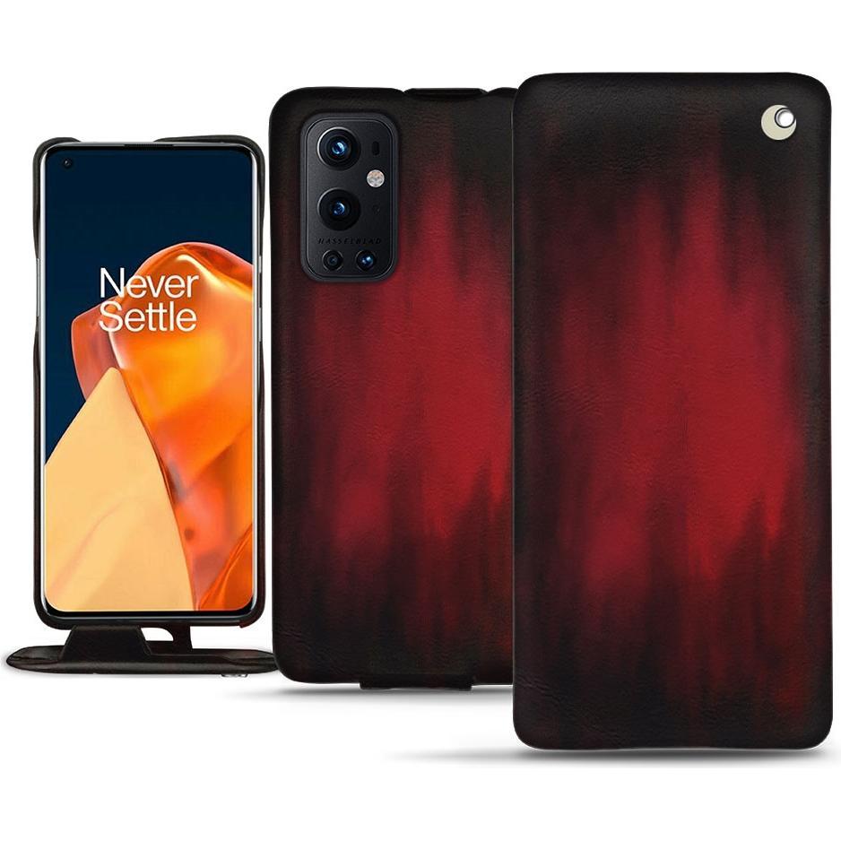 Noreve Lederschutzhülle vertikal (OnePlus 9 Pro), Smartphone Hülle, Rot