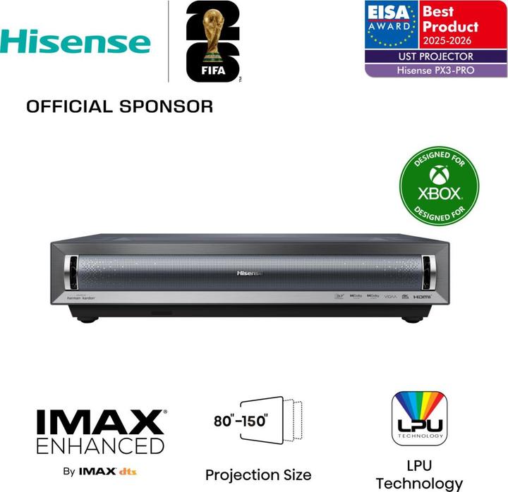 Actual product image Hisense PX3-PRO (4K, 3000 lm, 0.22 :1)