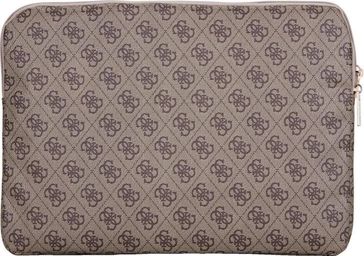 Actual product image Guess Bag Sleeve 14" 4G Zipper Pocket Triangle Logo brown (14")