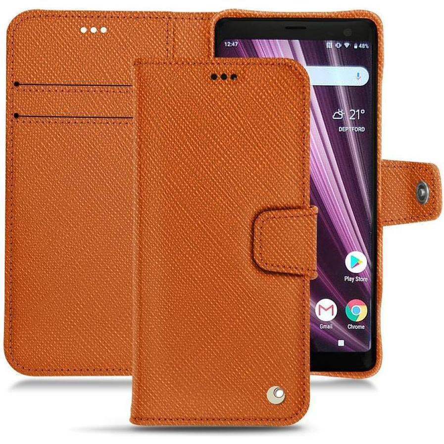 Noreve Lederschutzhülle (Sony Xperia XZ3), Smartphone Hülle, Orange