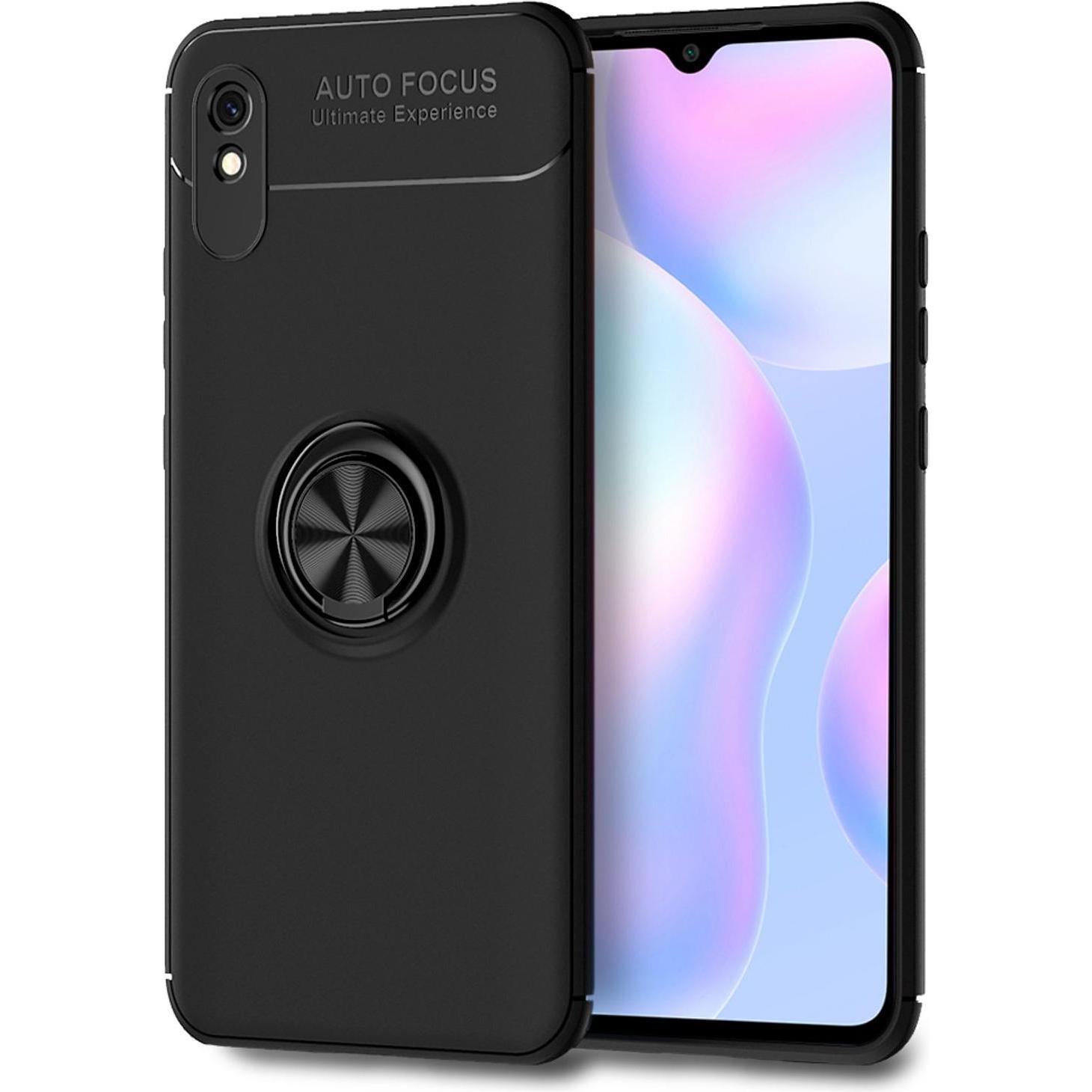 Nalia Ring Handyhülle (Xiaomi Redmi 9A), Smartphone Hülle, Schwarz