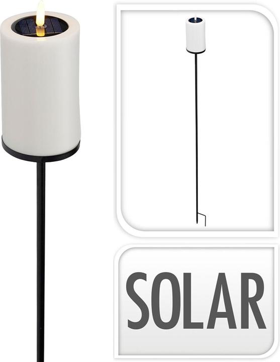 Produktbild ProGarden 4er-Set Solar LED Kerze mit Erdspiess gelb flackernd: Outdoor Garten-Deko, schöne Beleuchtung für dr (4x)