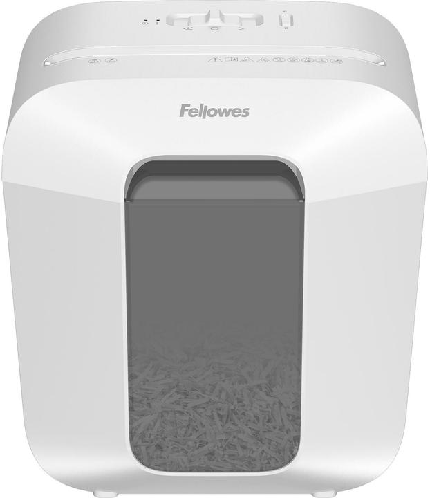 Produktbild Fellowes Powershred LX25 Aktenvernichter mit Partikelschnitt P-4, 4 x 37 mm, bis 6 Blatt, weiss (Partikelschnitt)
