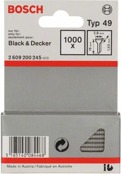 Produktbild Bosch Professional Zubehör Tackerstift Typ 49, 2,8 x 1,65