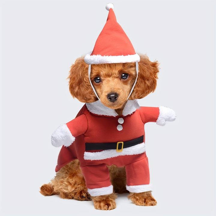 Immagine prodotto Alopini Tuta invernale da Babbo Natale per animali domestici con cappello, calda giacca Onesie per cani (XL, Cappotto per cani)