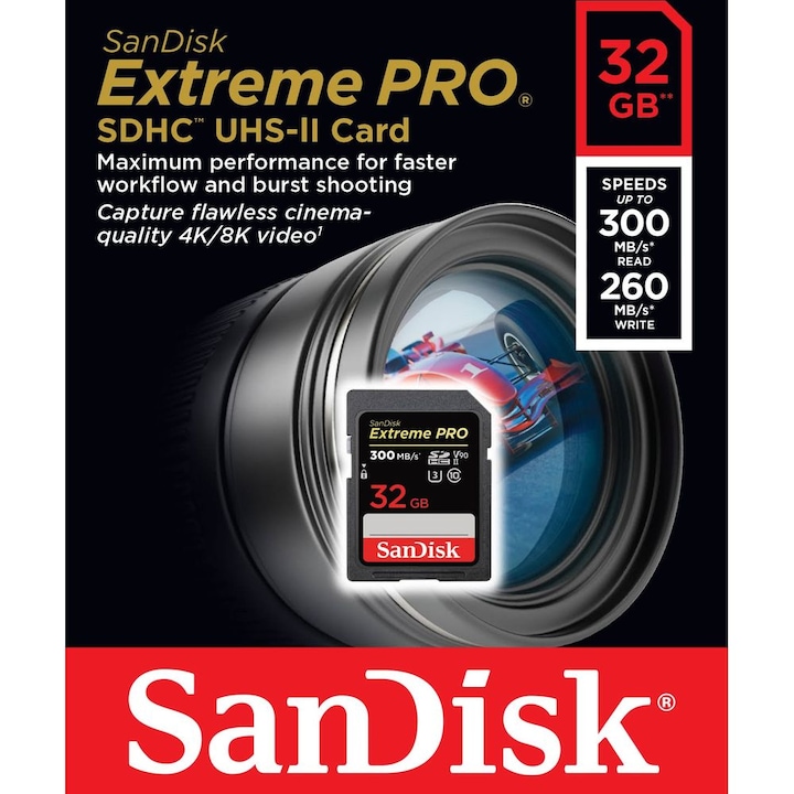 Actual product image SanDisk Extreme PRO SDHC" UHS-II (32 GB, SDHC, U3, UHS-II)