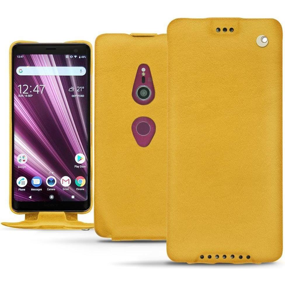 Noreve Lederschutzhülle vertikal (Sony Xperia XZ3), Smartphone Hülle, Orange