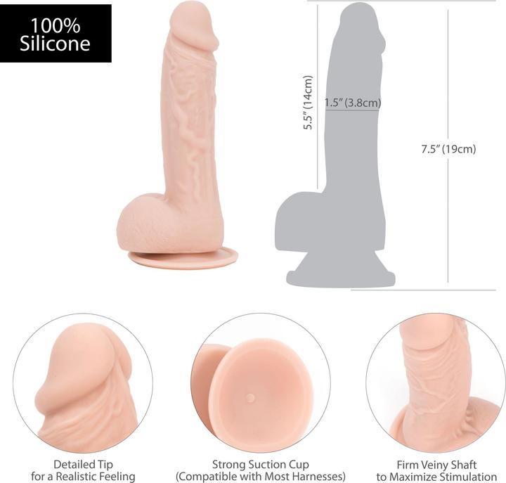 Actual product image Naked Addiction Mark Dildo mit Saugnapf 19 cm
