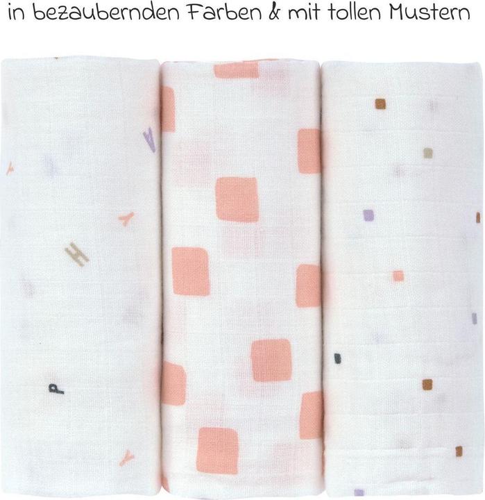 Productafbeelding Lassig Mull doek 3-pack Swaddle M biologisch katoen (60 cm, 60 cm)